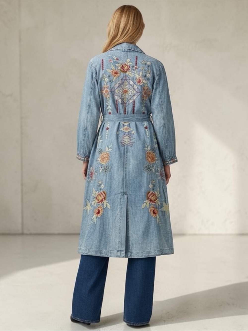 Kyla Seo Women’s Boho Karyn Janine Embroidered Jean Jacket In Size Small